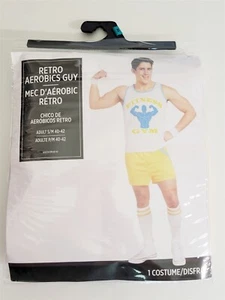 Retro Aerobics Guy Halloween Costume Size S/M 40-42 NEW Tank Top, Shorts, Socks - Picture 1 of 5