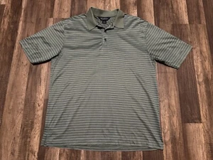Brooks Brothers Polo Shirt Mens Medium Original Fit Green Striped 100% Cotton - Picture 1 of 5