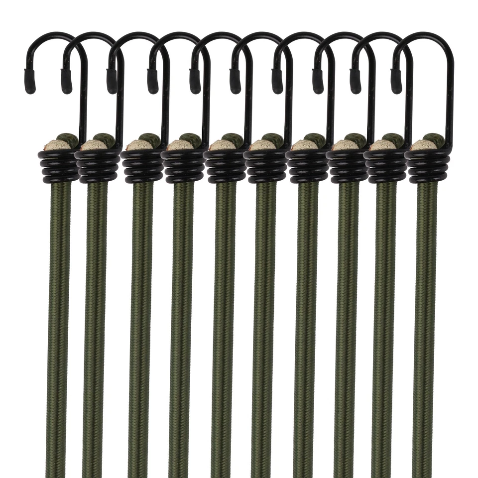 Bungee Cords with Hooks – 10 Pack Heavy Duty Elastic Straps for Car, Van & Trave - Image 1 of 4