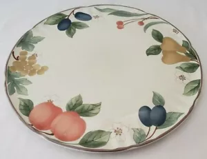 Mikasa Country Classics Fruit Panorama 12-1/4" Cake Plate Fruit Flower Border - Picture 1 of 4