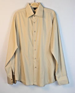 Sisley Made in Italy Long Sleeve Button Up Tan Beige Mens Dress Shirt Size Large - Picture 1 of 9