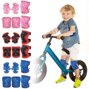 6Pcs Skating Protective Gear Set Wrist Elbow Knee Pads Bike Skateboard For Kids - Picture 1 of 15