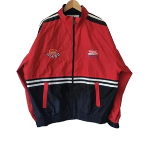SPEED ZONE NASCAR Vintage Jacke XL Nestle Golden Coral Red Windbreaker Herren - Bild 1 von 10