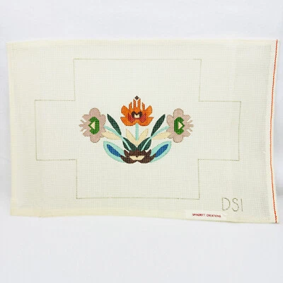 Floral Brick Cover Handpainted Needlepoint Canvas Spindrift Creations DSI - Image 1 of 4