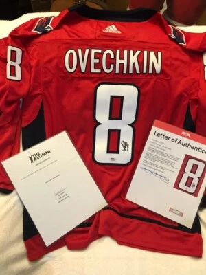 2025 autographed alex ovechkin capitals jersey coa psa 8 adidas size 54  - Image 1 of 4