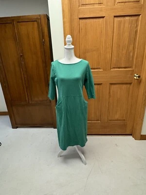 Vestido midi Woolovers para mujer verde kelly manga 3/4 mezcla de algodón MED Foto 1 de 4