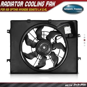 Single Radiator Fan w/ Shroud Assembly for Kia Optima 2014-2015 Hyundai Sonata - Picture 1 of 10