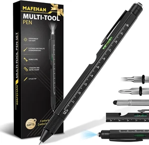 9-in-1 Multitool Pen Cool Construction Gifts for Men Fathers Birthdays Christmas - Picture 1 of 11
