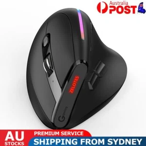 ZELOTES Vertical Gaming Mouse 12800 DPI Adjustable T-50 RGB Gaming Optical Mouse - Picture 1 of 12