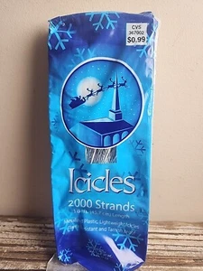 Confezione ICICLES Albero di Natale 2000 fili 18" argento. Nuova borsa aperta. - Foto 1 di 3