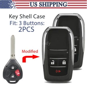 2 Upgrade Flip Remote Key Shell Fob for Scion tC 2005 2006 2007 - 2010 2011 2012 - Picture 1 of 11