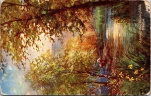 Vtg Devon England Postcard Spring Day at Bickleigh Vale 1912 Oilfacsim Tuck Art - Picture 1 of 2