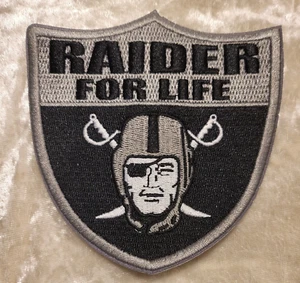 Las Vegas Raiders Raider For Life Iron On Embroidered Patch ~ Free Tracking! - Picture 1 of 1