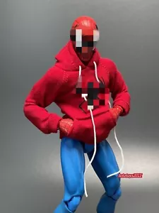 Figura de acción masculina 1/12 Spider-Man con capucha roja suéter top ropa ajuste 6"" juguete - Imagen 1 de 5