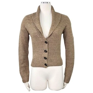 Prada 38/4 Schal Kragen Strickjacke Melange Kamel Melange klobig gestrickt Wolle Baumwolle E - Bild 1 von 9