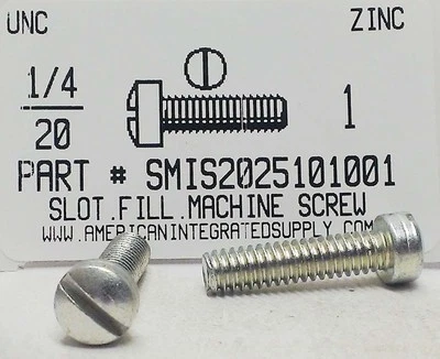 AMERICANINTEGRATEDSUPPLY.COM 1/4-20x1 Fillister Head Slotted Machine Screws Steel Zinc Plated (20)
