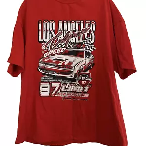 T-shirt uomo girocollo grafica New Adventures 97 rossa taglia grande top racing - Foto 1 di 5