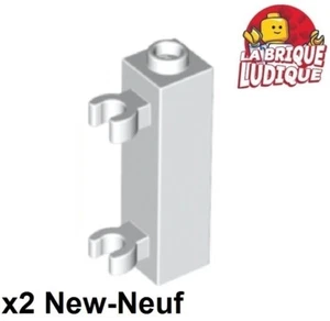 Lego 2x Brique Brick Modified 1x1x3 clip charnière porte blanc/white 60583b NEUF - Imagen 1 de 1