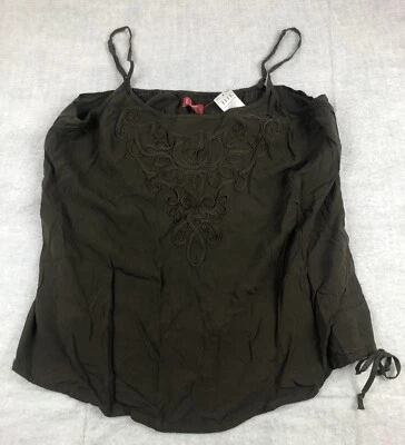 Elle Marrón Espagueti Ajustable Tanque Camisola Corbata Lateral Talla XL Foto 1 de 4