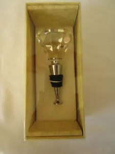 Mango Moon Collection Diamond Glass Wine Bottle Stopper Crystal Knob - Picture 1 of 4