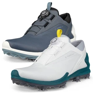 Ecco Mens 2025 BIOM Tour Boa Phorene Waterproof Leather Spiked Golf Shoes - Picture 1 of 9
