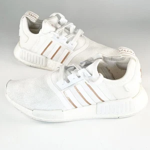 Adidas NMD R1 Boost Running Sneakers Shoes White Rose Gold Metallic Women 7 - Picture 1 of 14