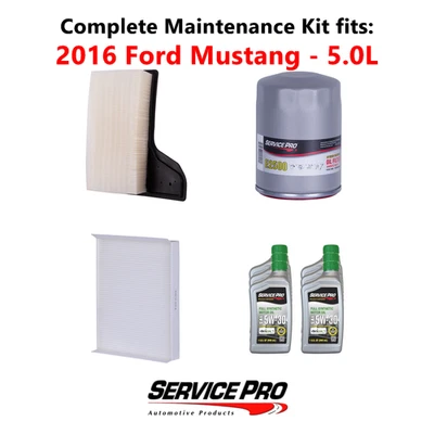 2016 Ford Mustang 5.0L Complete Oil, Air & Cabin Filter Kit (5W-30) Foto 1 de 4