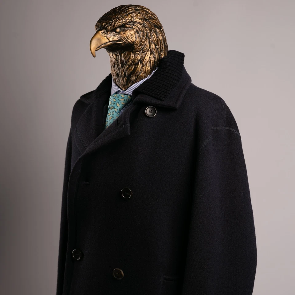 Great $3250 Gucci Wool Knited Double-Breasted Jacket Blue 42US/52IT - Image 1 of 4