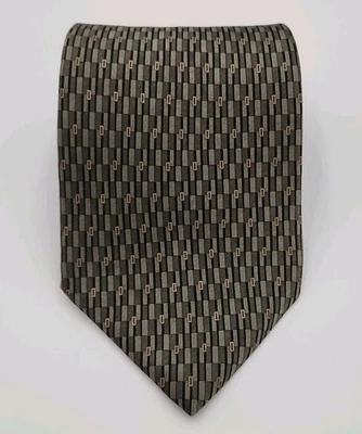 Jones New York 100% Imp. Silk Made In USA Black and Green Tie - Image 1 of 4