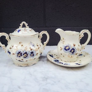 DE COLECCIÓN ZSOLNAY CREMA DE ACIANO CON TAPA AZUCARERO PLATILLO SERVICIO DE TÉ HÚNGARO - Imagen 1 de 21