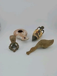 ​Lot of 4 Ancient Style Terracotta Collectibles: Greek, Roman, and Mesoamerican - Picture 1 of 22