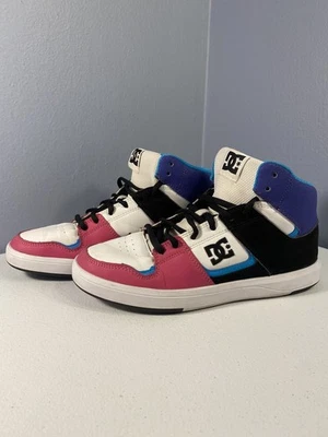 Women's DC Rebound Hi Pink/White/Purple Hi Top Skate Shoes Sz 7.5 Athletic - Image 1 of 4