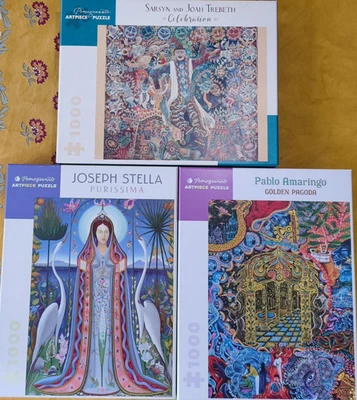 3 Pomegranate Artpiece Lot Artist Themed 1000 Pc Puzzles Stella Amaringo Trebeth - Image 1 of 4