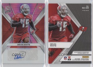 2019 Panini Spectra Neon Pink /25 Devin White #RA-DW.1 Rookie Auto RC