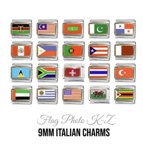 World flags Countries K-Z 9mm Italian charms fits classic italian charm bracelet - Picture 1 of 75