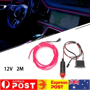 Pink LED Interior Strip Light Car Ambient Atmosphere Lighting Glow Decor Lamp AU - Picture 1 of 12