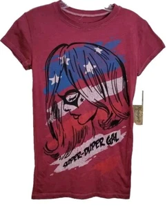 NWT Woman's LOL Vintage Super Duper Gal Red T-Shirt Size Small Crew Neck - Picture 1 of 4