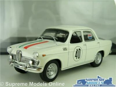 ALFA ROMEO GIULIETTA MODELO COCHE 1962 BLANCO ANDRETTA RACING 1:43 TALLA IXO + ESTUCHE K Foto 1 de 4
