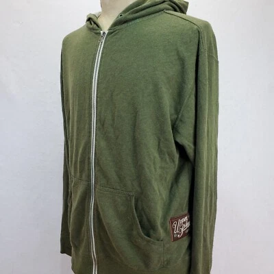 Верхняя игровая площадка полный молнии куртка с капюшоном w/нашивка большого пальца петли зеленый L - Изображение 1 из 4