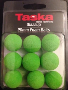 3 X Packs Of Taska Wazzup 20mm Foam Baits Pop up Snowman Zig Green - Picture 1 of 2