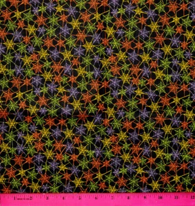 Halloween Spinnennetz Stoff HALBER YARD 100 % Baumwolle Nähen Quilten Schwarz Mixer - Bild 1 von 1