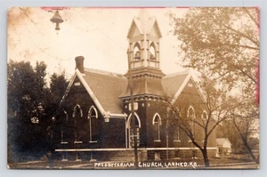 RPPC Presbyterian Church Larned Kansas KS Pawnee OLD VTG Unused Photo Postcard - Picture 1 of 2