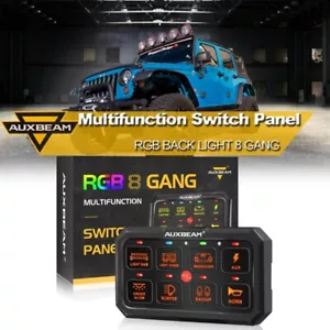 AUXBEAM RGB 8 Gang Switch Panel LED Whip Light Controller System For Boat ATV - Picture 1 of 12