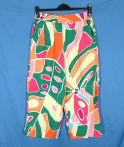 CHRISTIAN SIRIANO Colorful BOLD TROPICAL Lightweight Linen LAGENLOOK Pants Sz L - Picture 1 of 5