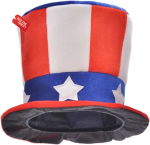 Patriotic Velvet Uncle Sam Top Hat for Mens, 4Th of July Top Hat for Independent - Picture 1 of 12