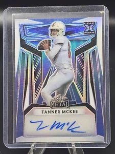 2023 Leaf Metal Blue /8 Tanner McKee #BA-TM1 Rookie Auto RC - Foto 1 di 2