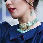 Indian Kundan Wedding Necklace Choker Set Earrings Bollywood Style Jewelry New