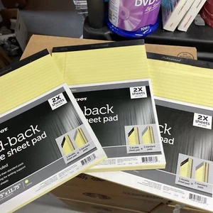 (3) Office Depot Hard Back Double 100 Sheet Pads Legal Wide Ruled 8.5”x11.75 S8 - Picture 1 of 3