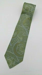 Club Room by Charter Club 100% Silk Light Green Blue Paisley Neck Tie - Picture 1 of 5