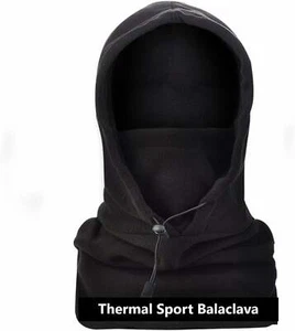 Fleece Thermal Sports Balaclava Ski Face Mask With Adjustable String - Picture 1 of 5